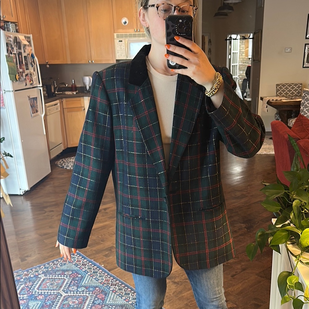 Sag Harbor Plaid Blazer - Green and Red